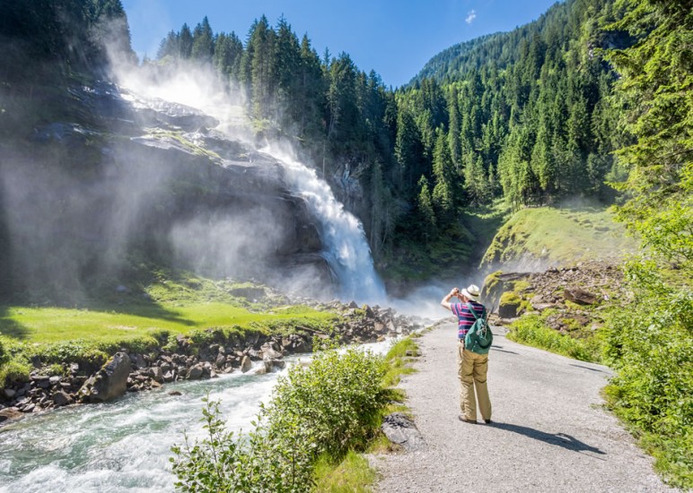 Krimmler Wasserfälle an einem schönen Sommertag